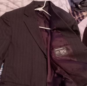 M Lang executive attire men's dress cost 100% worsted wool